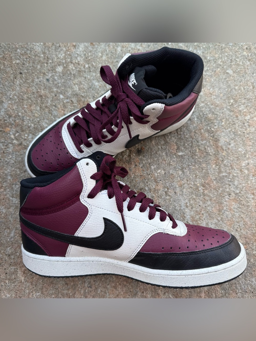 Nike Court Vision Mid Beetroot Shoes Men’s 7.5 Leather DN3577-600 Casual Active - Picture 5 of 9